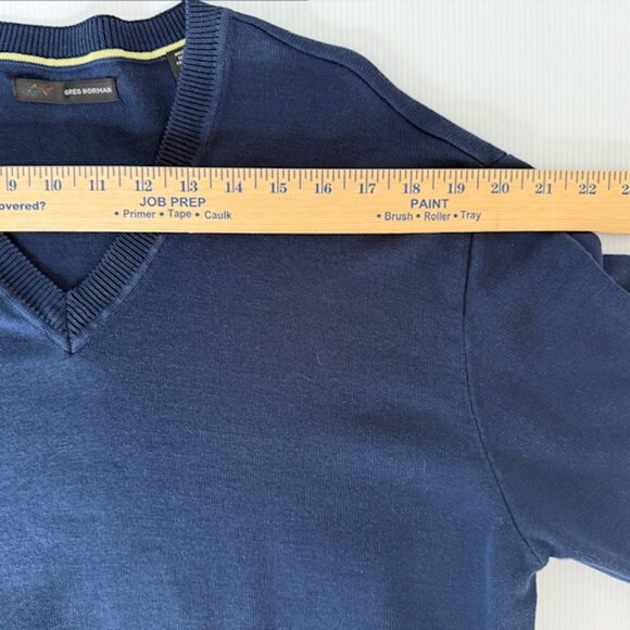 Golf Sweater Greg Norman Blue V Neck Men's Size L Pullover - Picture 5 of 7